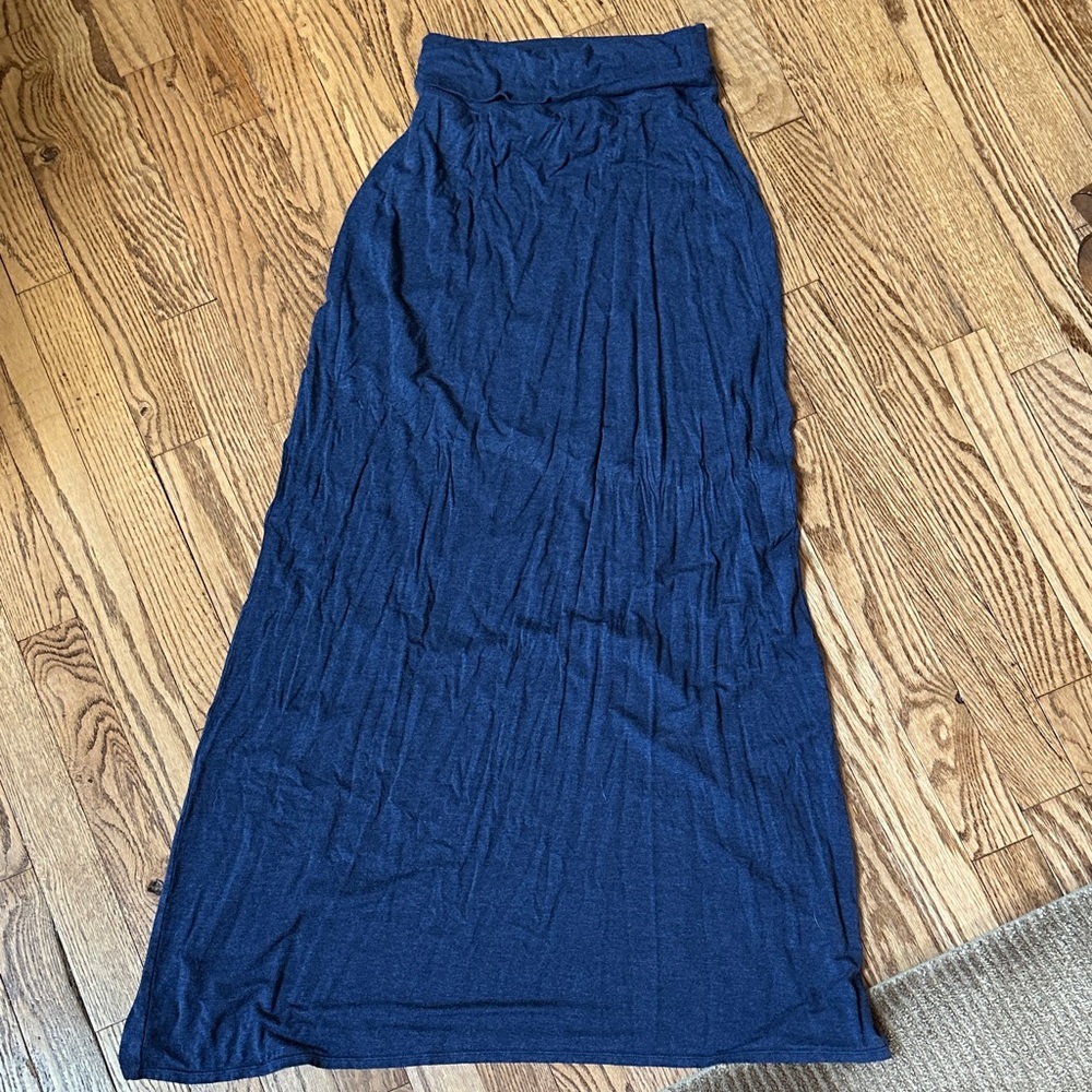 Max Studio Elegant Blue Maxi Skirt